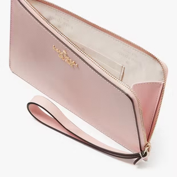 NWT Kate Spade Soft Pink Medium L-zip Wristlet - Picture 2 of 8